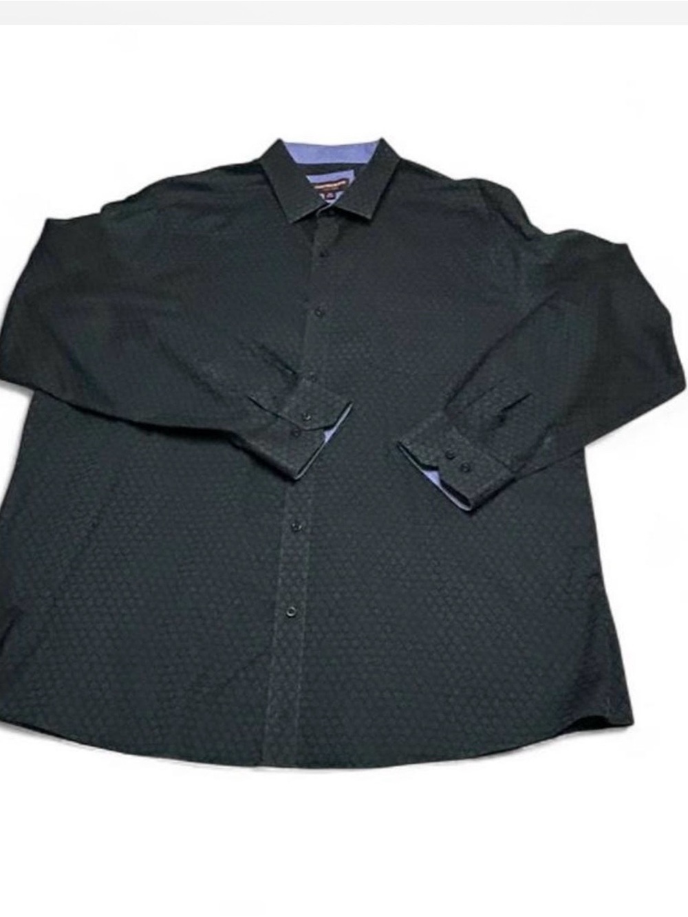 Johnston & Murphy Dark Green Geometric Print Dress Shirt - Picture 3 of 5